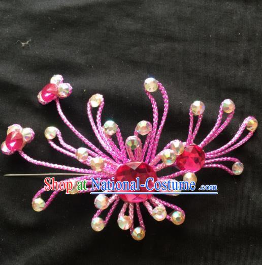 Asian Chinese Beijing Opera Jewelry Accessories Stage Performance Rosy Brooch for Women