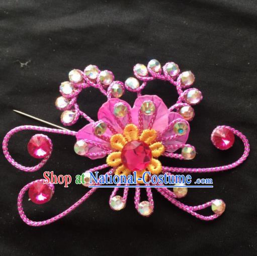 Asian Chinese Beijing Opera Jewelry Accessories Stage Performance Pink Flower Brooch for Women