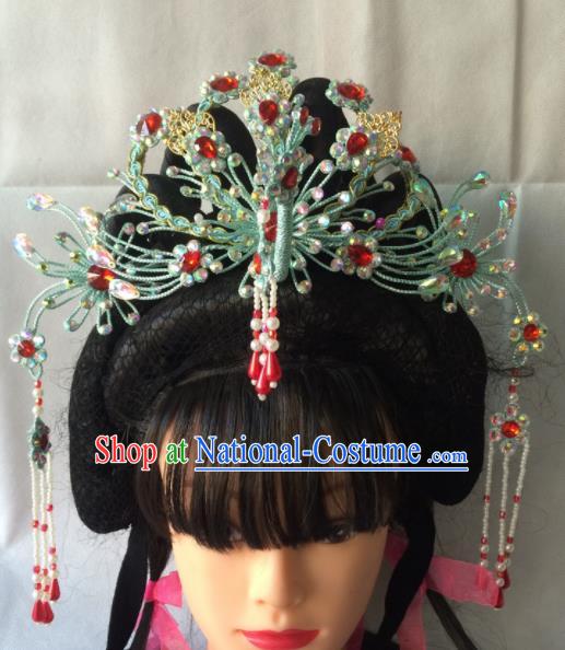 Asian Chinese Beijing Opera Hair Accessories Ancient Princess Phoenix Coronet Hairpins for Women