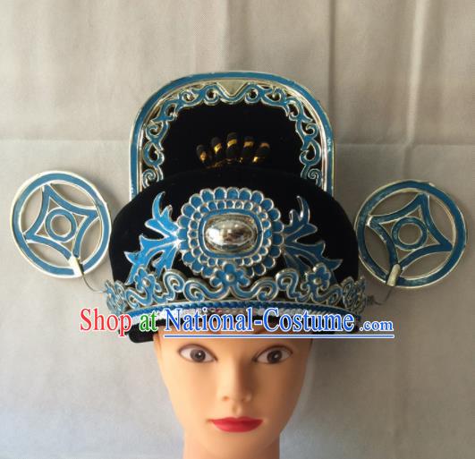 Asian Chinese Beijing Opera Niche Headwear Ancient Magistrate Hat for Men