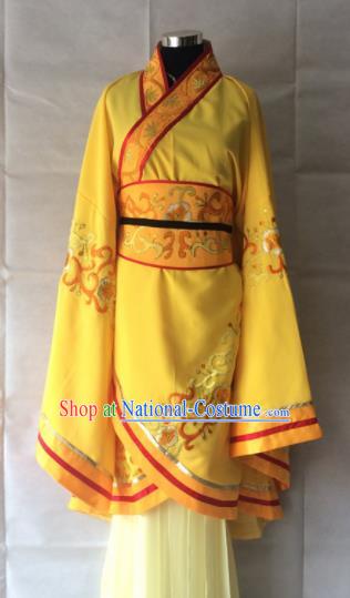 Traditional Chinese Beijing Opera Queen Costume Ancient Empress Yellow Dress for Women