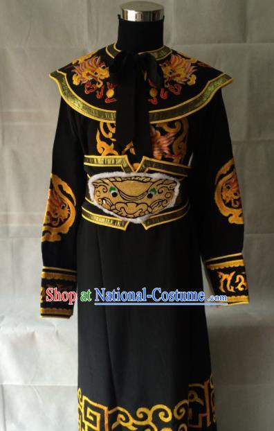 Traditional Chinese Beijing Opera Takefu Costume Peking Opera General Black Clothing