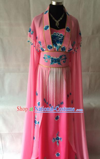 Traditional Chinese Beijing Opera Palace Costume Ancient Princess Pink Dress for Women