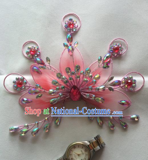 Asian Chinese Beijing Opera Actress Hair Accessories Pink Hair Clip Ancient Princess Hairpins for Women