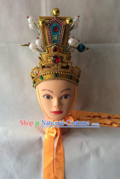 Asian Chinese Traditional Beijing Opera Niche Headwear Ancient Crown Prince Hat for Men