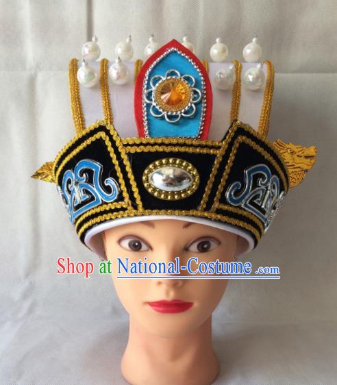 Asian Chinese Beijing Opera Headwear Ancient Minister Hat for Men