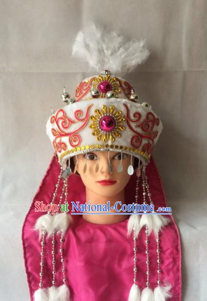 Asian Chinese Beijing Opera Hair Accessories Ancient Ethnic Princess Hat for Women