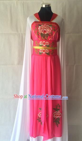 Traditional Chinese Beijing Opera Costume Ancient Court Maid Rosy Dress for Women