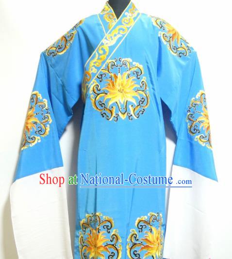 Traditional Chinese Beijing Opera Niche Costume Ancient Nobility Childe Blue Robe