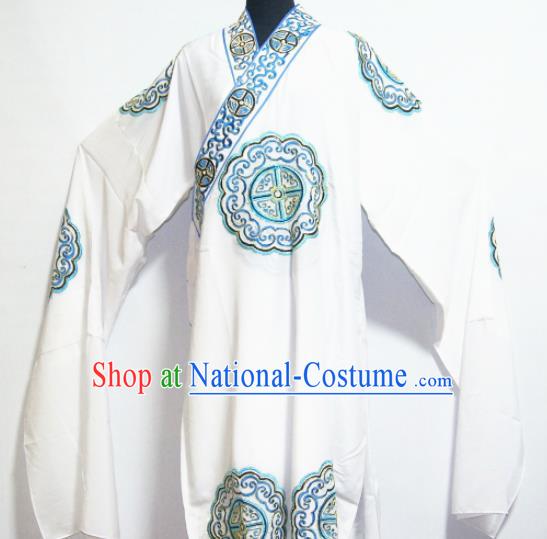 Traditional Chinese Beijing Opera Niche Costume Ancient Nobility Childe White Robe