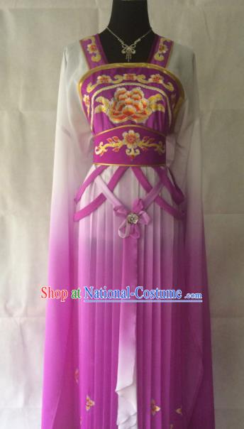 Traditional Chinese Beijing Opera Princess Costume Ancient Peri Purple Dress for Women