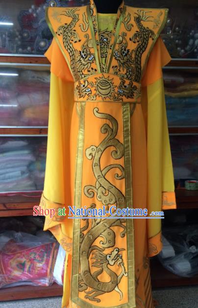 Traditional Chinese Beijing Opera Emperor Costume Peking Opera Imperator Yellow Clothing