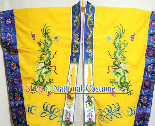 Traditional Chinese Beijing Opera Takefu Costume Ancient Taoist Priest Yellow Robe