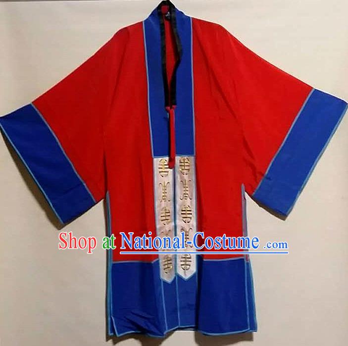 Traditional Chinese Beijing Opera Takefu Costume Ancient Taoist Priest Red Robe