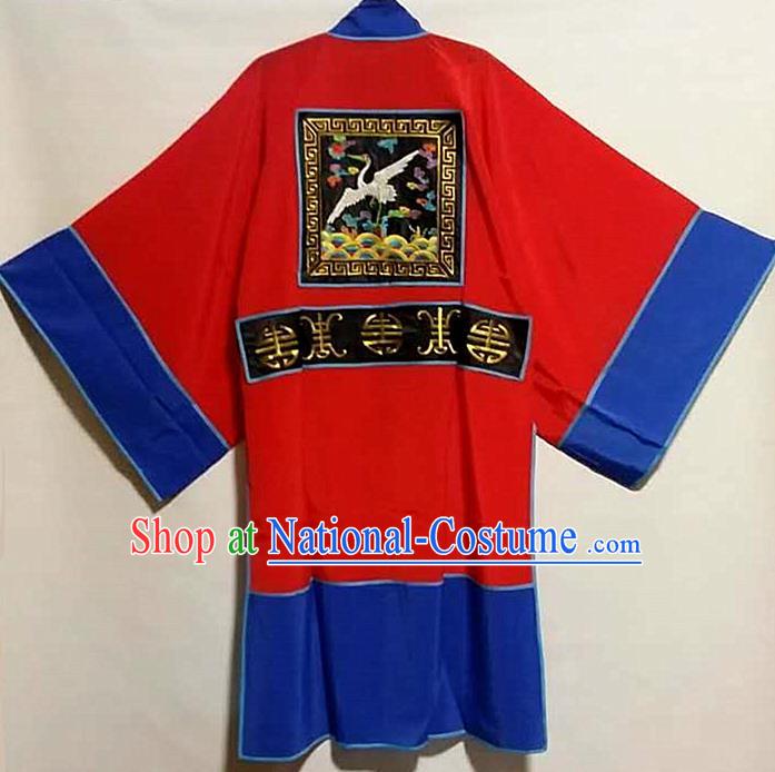 Traditional Chinese Beijing Opera Takefu Costume Ancient Taoist Priest Red Robe