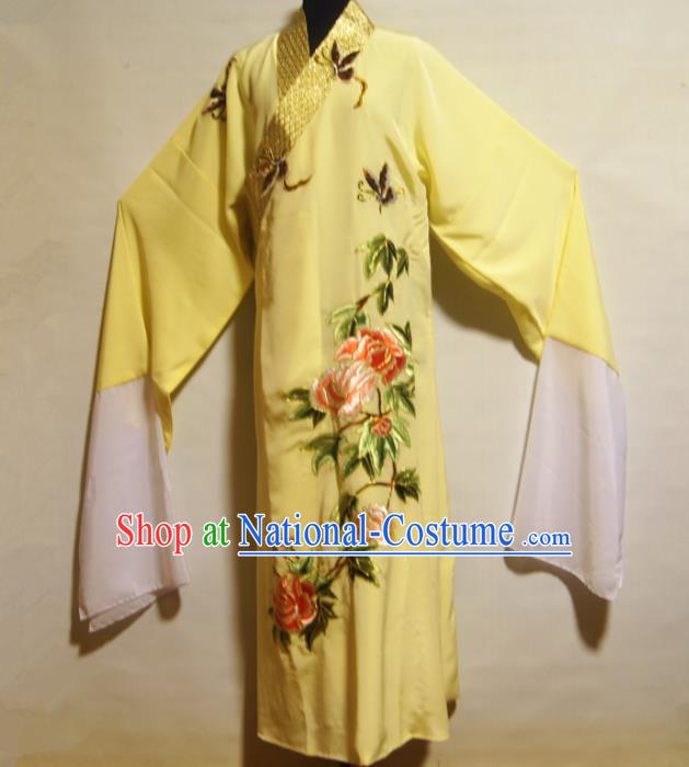 Traditional Chinese Beijing Opera Niche Costume Ancient Scholar Yellow Robe