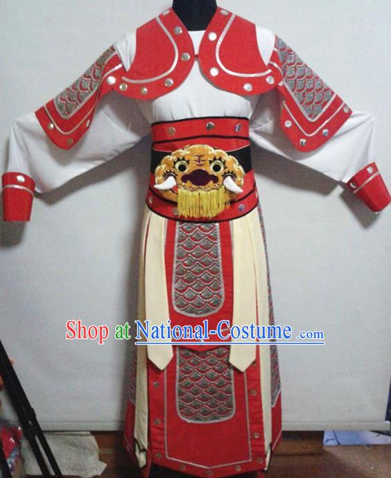 Traditional Chinese Beijing Opera Takefu Costume Ancient Warriors Red Clothing