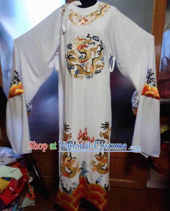 Traditional Chinese Beijing Opera Chancellor Costume Ancient Minister White Clothing