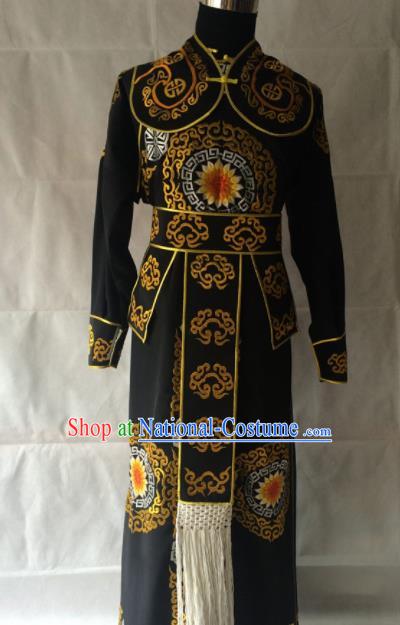 Traditional Chinese Beijing Opera Takefu Costume Peking Opera General Black Clothing