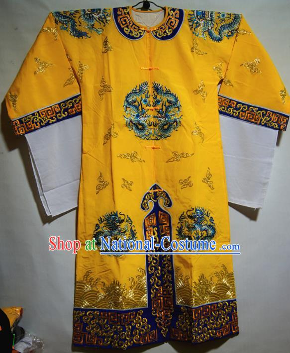 Traditional Chinese Beijing Opera Takefu Costume Ancient Imperial Bodyguard Yellow Clothing