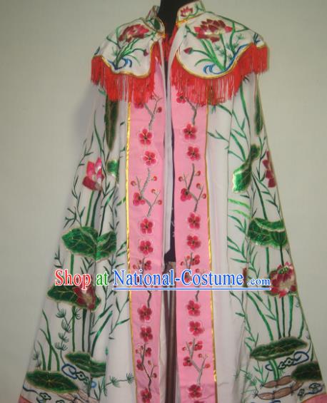 Traditional Chinese Beijing Opera Costume Ancient Imperial Concubine Embroidered Lotus Cloak for Women