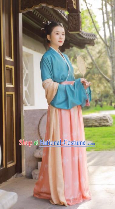 Traditional Chinese Song Dynasty Historical Costume Ancient Nobility Lady Hanfu Dress Complete Set for Women