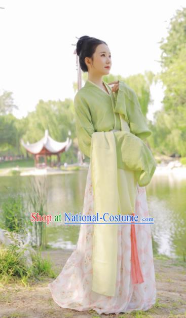 Chinese Traditional Song Dynasty Historical Costume Ancient Palace Princess Hanfu Dress for Women