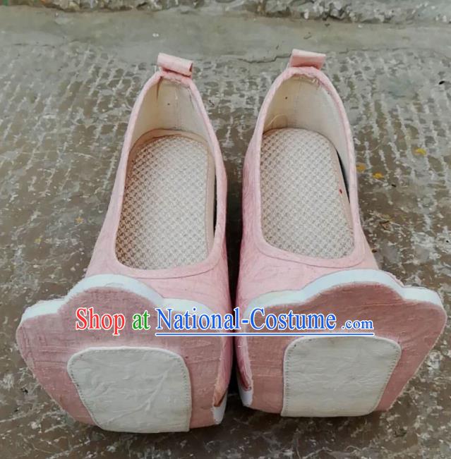 Asian Chinese Traditional Shoes Ancient Han Dynasty Princess Pink Shoes Hanfu Shoes for Women