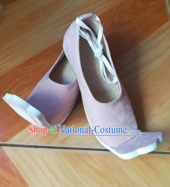 Asian Chinese Traditional Shoes Ancient Han Dynasty Pink Shoes Princess Hanfu Shoes for Women