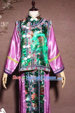 Traditional Chinese Ancient Drama Qing Dynasty Manchu Princess Costume Hanfu Dress for Women