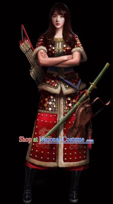 Chinese Ancient Drama Female General Body Armor Costume for Women