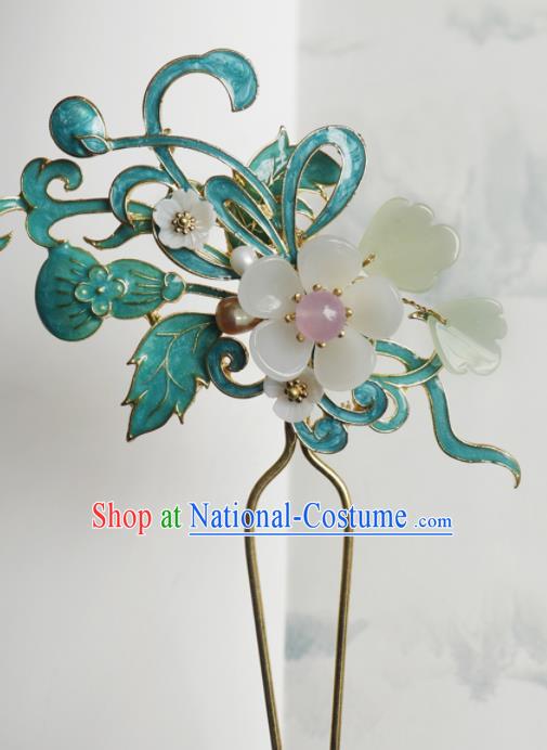 Chinese Ancient Palace Hair Accessories Qing Dynasty Queen Blueing Calabash Hairpins for Women