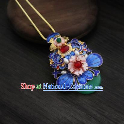 Chinese Ancient Palace Hair Accessories Traditional Classical Blueing Butterfly Hairpins for Women