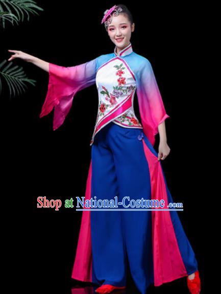 Traditional Chinese Stage Performance Folk Dance Costume Fan Dance Clothing for Women