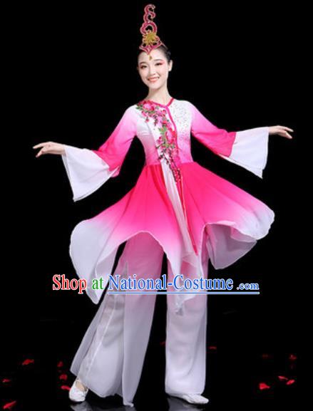 Traditional Chinese Stage Performance Costume Group Dance Classical Dance Pink Dress for Women