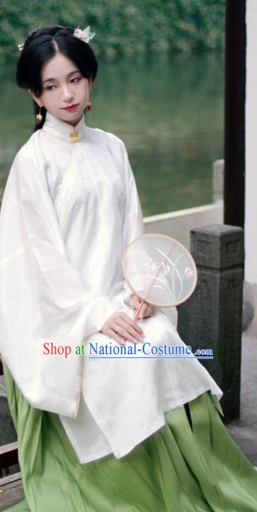 Chinese Ancient Princess White Hanfu Dress Traditional Ming Dynasty Palace Lady Historical Costume for Women