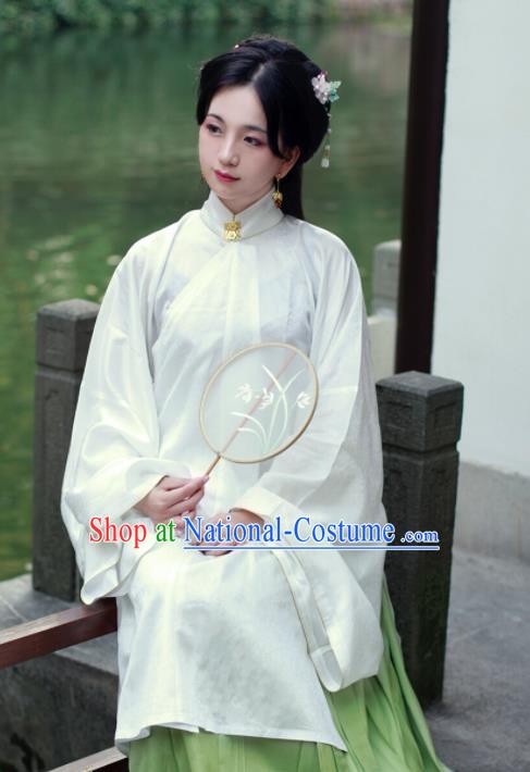 Chinese Ancient Princess White Hanfu Dress Traditional Ming Dynasty Palace Lady Historical Costume for Women