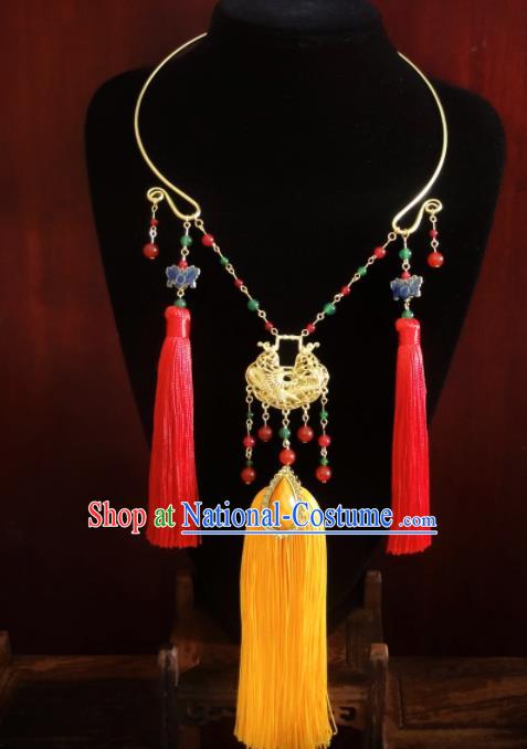 Chinese Ancient Palace Longevity Lock Jewelry Accessories Traditional Classical Hanfu Necklace for Women