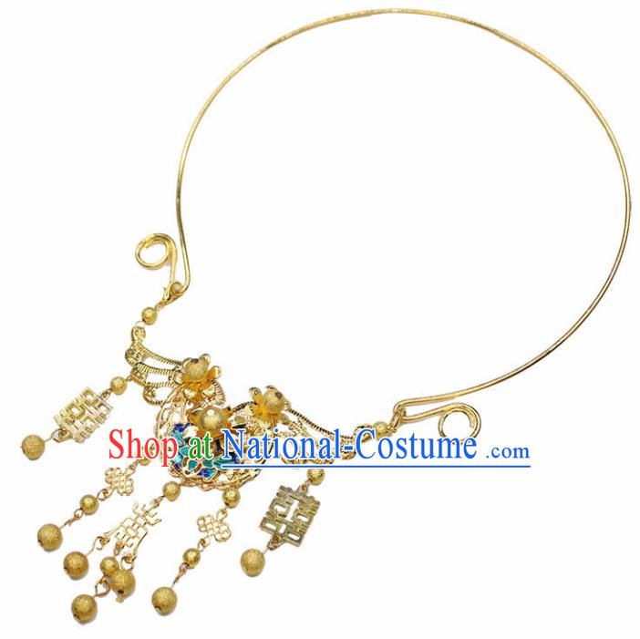 Chinese Ancient Wedding Jewelry Accessories Traditional Classical Hanfu Tassel Necklace for Women