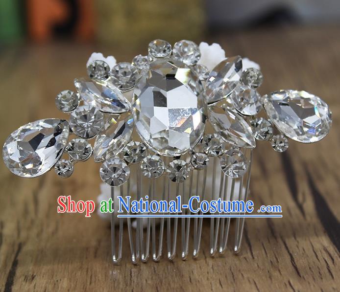 Top Grade Handmade Hair Accessories Bride Classical Crystal Hair Comb for Women