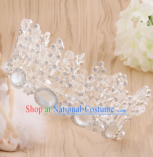 Top Grade Handmade Hair Accessories Baroque Bride Royal Crown for Women