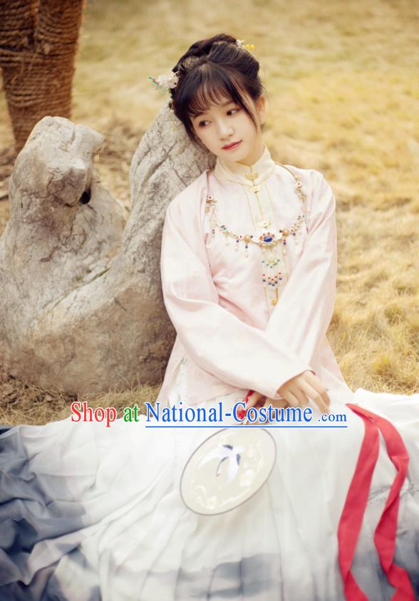 Chinese Ancient Traditional Hanfu Dress Ming Dynasty Nobility Lady Historical Costume for Women