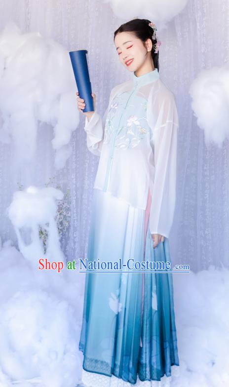 Chinese Ancient Nobility Lady Hanfu Dress Traditional Ming Dynasty Historical Costume for Women