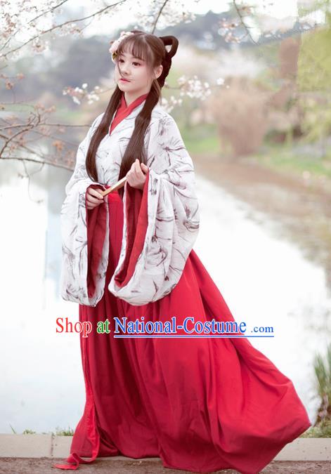 Traditional Chinese Ancient Hanfu Dress Jin Dynasty Aristocratic Lady Historical Costume for Women