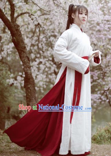 Traditional Chinese Ancient Hanfu Dress Jin Dynasty Swordswoman Historical Costume Complete Set for Women