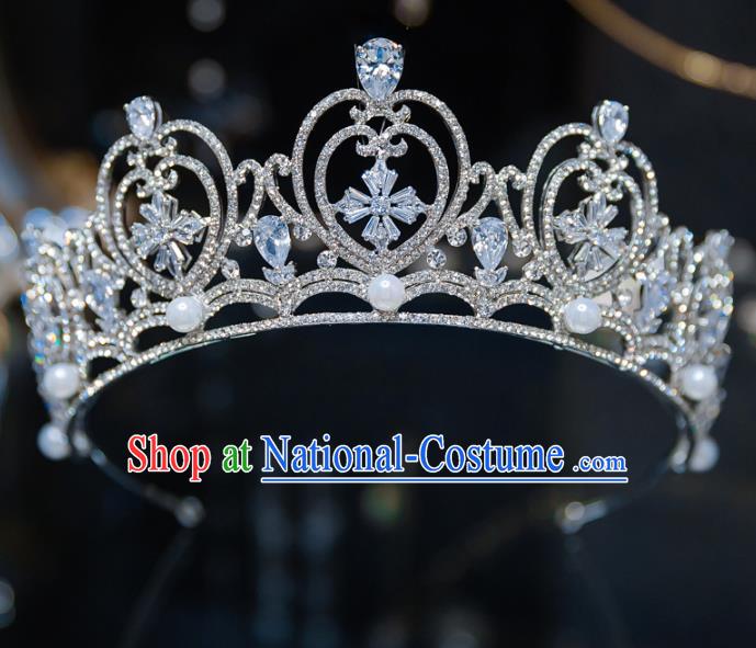 Handmade Baroque Wedding Hair Accessories Princess Zircon Royal Crown for Women