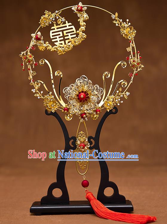 Chinese Ancient Wedding Accessories Traditional Bride Classical Palace Fans for Women