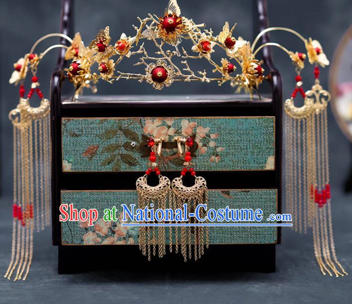 Chinese Ancient Queen Phoenix Coronet Hair Accessories Traditional Hanfu Hairpins for Women