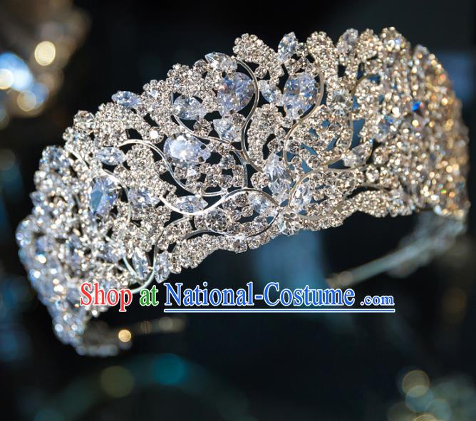 Handmade Wedding Hair Accessories Baroque Queen Luxury Crystal Royal Crown for Women