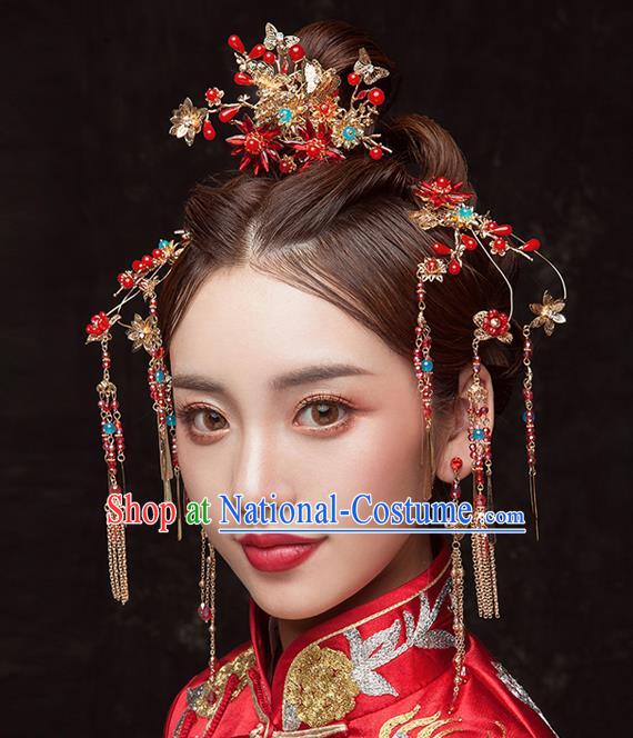 Chinese Ancient Queen Tassel Step Shake Hair Accessories Traditional Hanfu Hairpins for Women